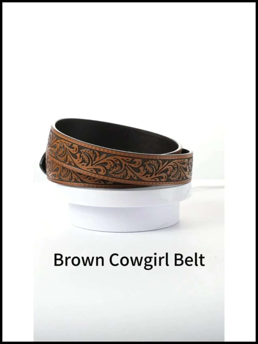 Western Belt - Adjustable Leather Belt with Longhorn Bull Buckle